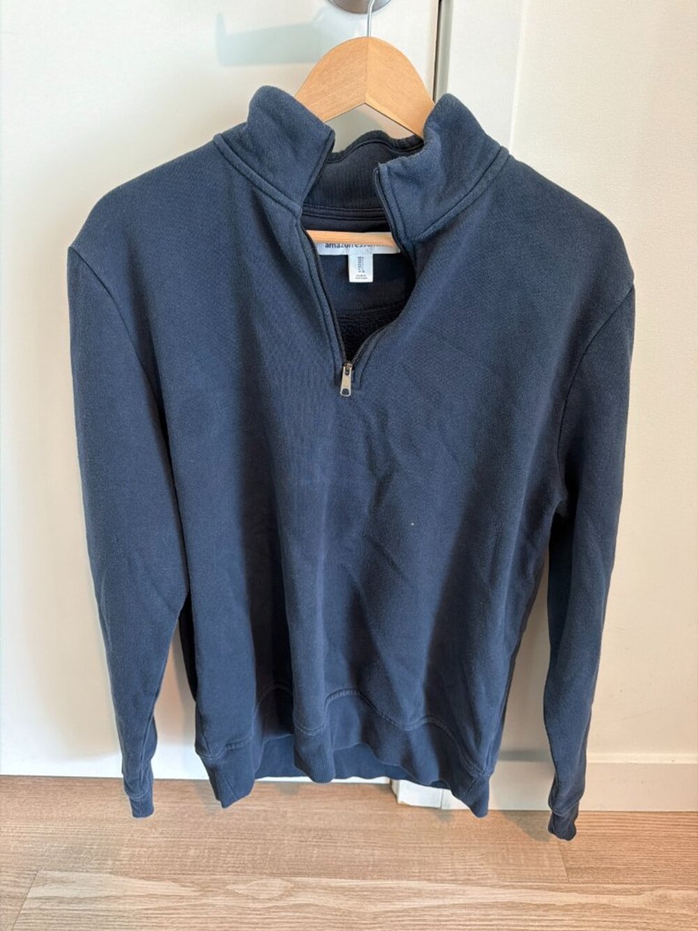 Amazon Essentials Fleece Quarter-Zip Pullover Navy L - As Is